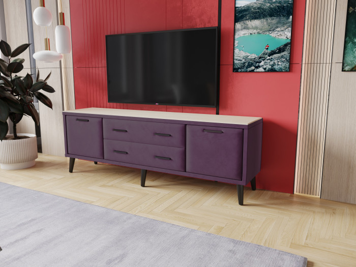 Тумба ТВ интерьерная 1,6 Пай винный/мдф клен кремовый