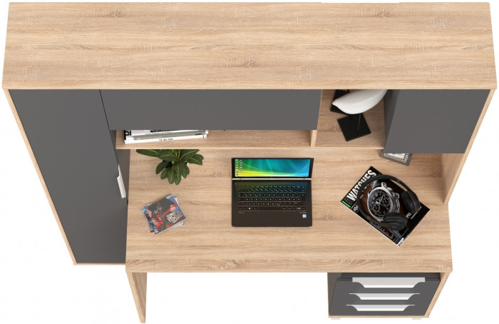 компьютерный стол Комфорт 12.95N, дуб сонома/тёмно-серый