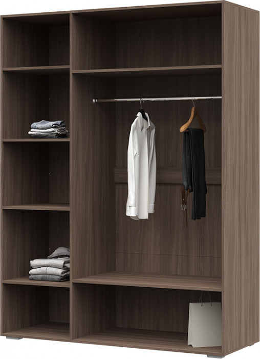 Симба шкаф 3-х створчатый (1500*2000*570) ясень шимо темный/кофе с молоком