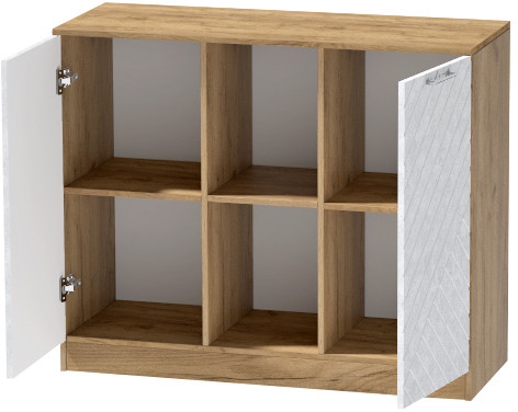 Комод №4 "Иннэс-7", Крафт золотой/Бетон снежный