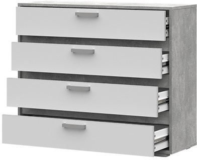 Денвер КМ-01 Комод (995х836х354) ателье светлый/белый