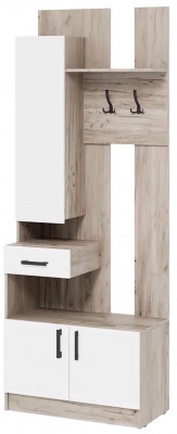 мс для прихожей Вега ВШ-1 дуб крафт серый/белый