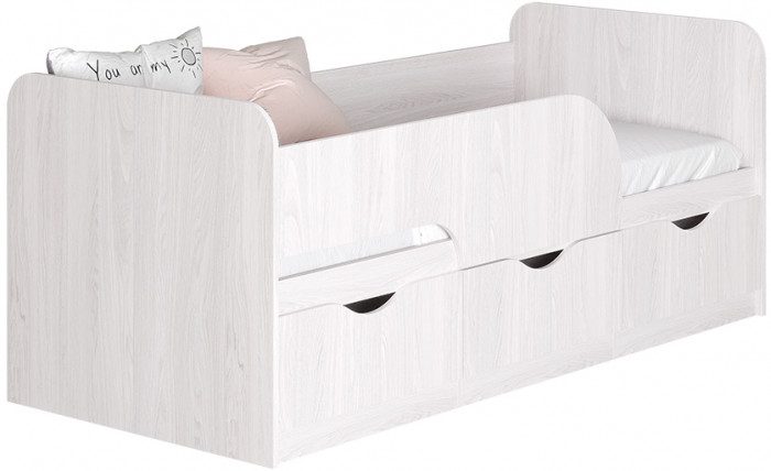 Кровать детская Стандарт КР-22, Ясень белый