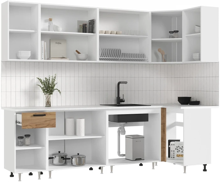 ЛДСП Кухня Рио NEW 2,6х1,0м дуб крафт (антарес)