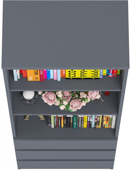 Мори Стеллаж МСТ600.3, цвет графит, ШхГхВ 60,4х35,4х179,6 см.