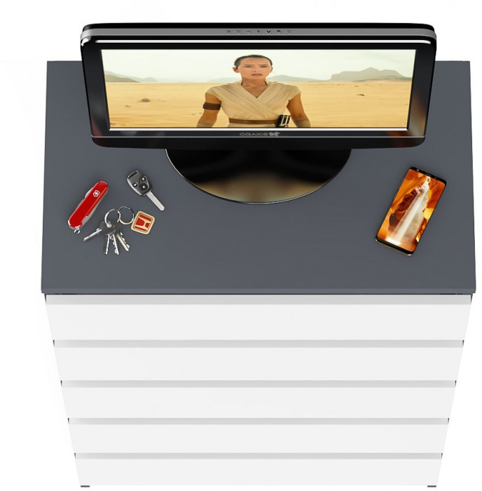 Мори Комод МК700.5, цвет графит/белый, ШхГхВ 70,4х41х114 см.