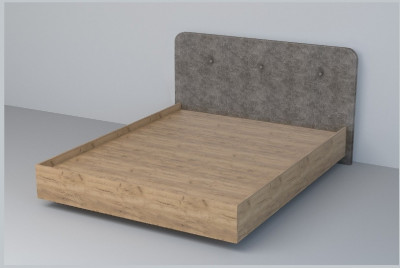 Кровать 1,6 арт.031 (Пуговицы) ЛН. (Дуб Крафт Золотой/Стальной Серый)