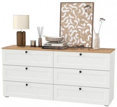 Остин 16.240 Комод, белый шагрень/дуб крафт золотой