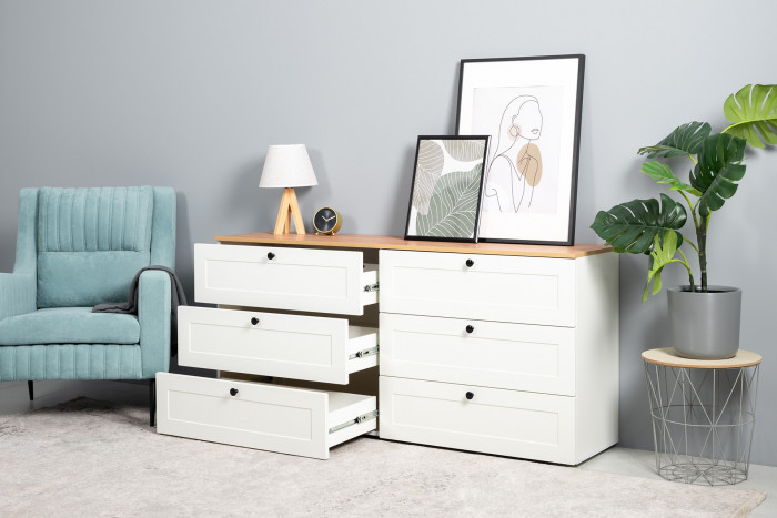 Остин 16.240 Комод, белый шагрень/дуб крафт золотой