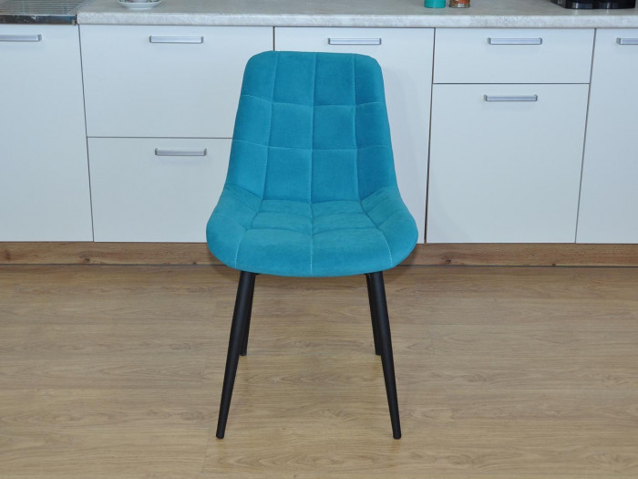 Стул Р / черный /велюр лазурь