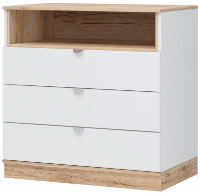 Юкки КМ3Я-900 Комод 3 ящика Дуб делано/Белый