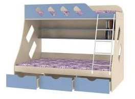 Дельта-20.01 Детская двухъярусная кровать с лестницей (Оранжевый, Белый)