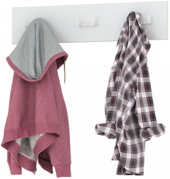 Октава 15.14.02 Вешалка, цвет белый шагрень, ШхГхВ 64,7х4,7х15 см.