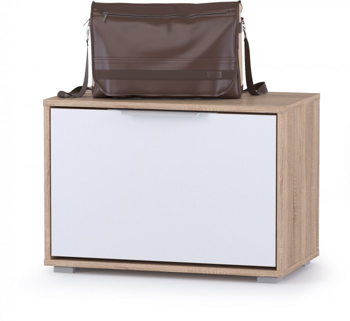 Куба Прихожая 19, цвет дуб сонома/белый премиум, ШхГхВ 105х38,3х210,6 см., универсальная сборка