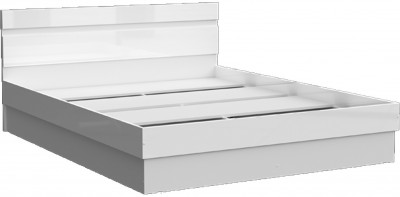 Челси Кровать 140 (Белый глянец, Белый)