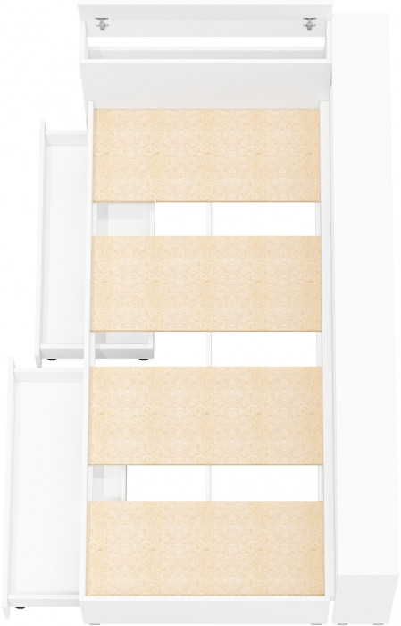 Ксения Кровать с ящиками 0900 + прикроватный блок, белый