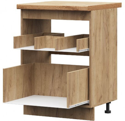 ШНМ 2Я 600 корпус шкаф нижний мойка с ящиками (600х844х474) ПВ дуб крафт золото