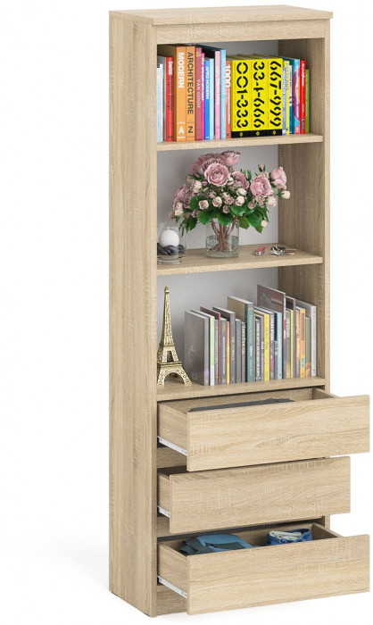 Мори Стеллаж МСТ600.3, цвет дуб сонома, ШхГхВ 60,4х35,4х179,6 см.