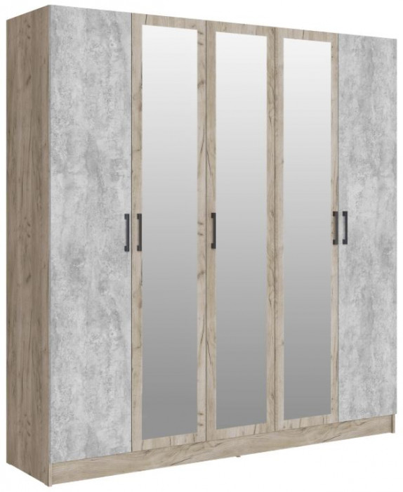 Шкаф Вегас 2000 дуб крафт серый/цемент