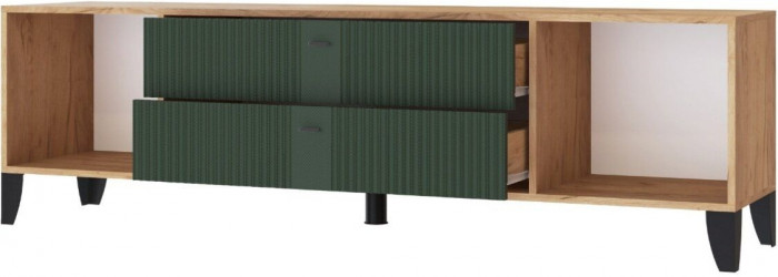 Тумба ТВ Парус-10 дуб крафт золотой/карбон дарк грин