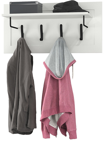 Остин 15.12 Вешалка, цвет белый шагрень, ШхГхВ 79,7х29,6х39,7 см.