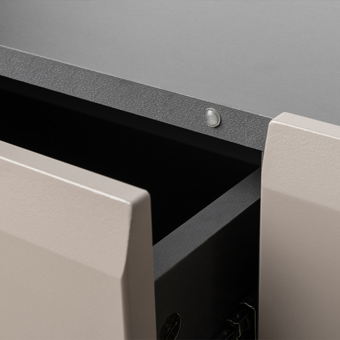 Сидней Комплектация № 007, цвет корпус: антрацит/фасады: МДФ веллюто капучино, ШхГхВ 229,9х41,3х205,2 см., ниша для ТВ 129х41х100 см., универс. сборка