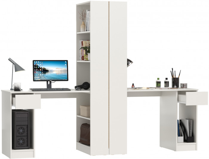 Лайт Шкаф комбинированный 10.01 + 10.01, цвет белый гладкий, ШхГхВ 230,6х58,2х179 см., универсальная сборка(обязательно крепление к стене)