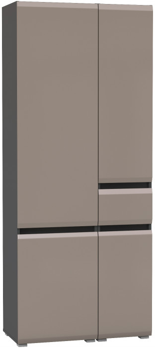 Сидней 13.202 Шкаф с ящиком + Шкаф 13.200, корпус: антрацит/фасады: МДФ веллюто капучино