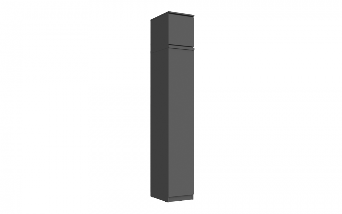 Челси Пенал 1 створка + антресоль 400 (Дуб Сонома, Белый глянец)