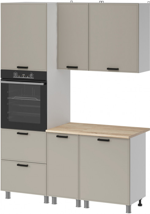 МК Аленушка 1,6м ПД Магнолия Керамика,скоба черный,сонома