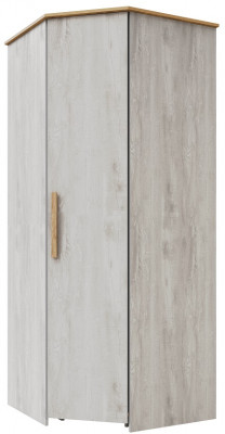 Шкаф угловой для одежды "Скандинавия" - Бетон пайн светлый/Дуб наварра