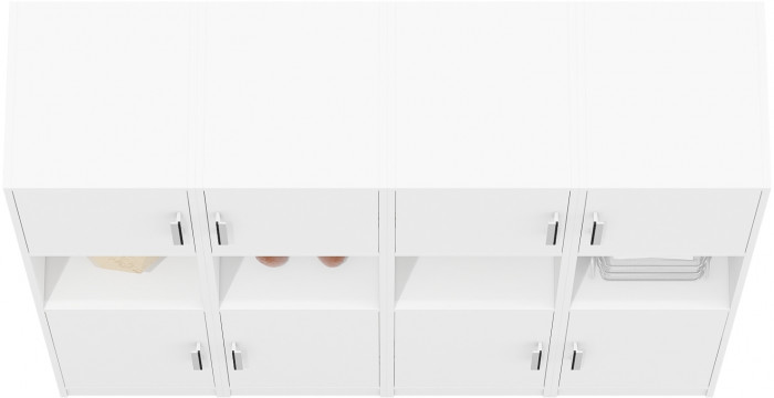 Четыре Пенала С-МД-СК9П к компьютерному столу С-МД-СК9, цвет белый шагрень, ШхГхВ 172х45х160 см., универсальная сборка