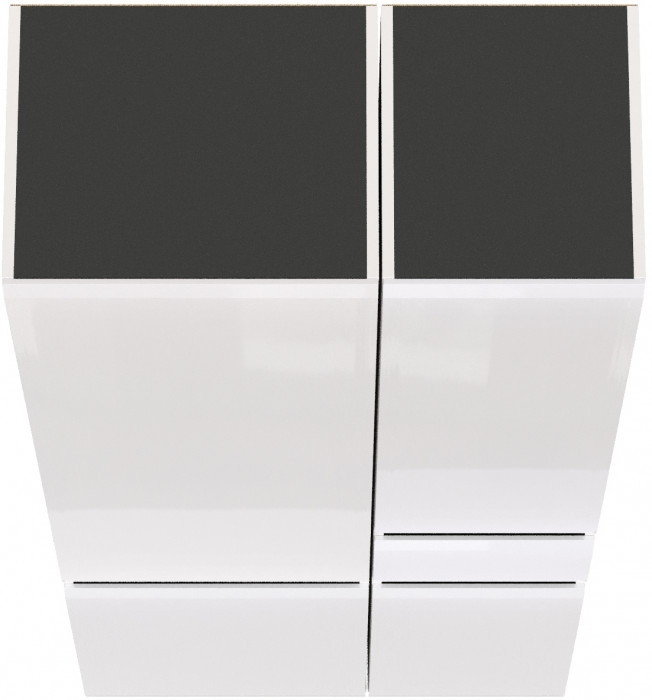 Сидней 13.202 Шкаф с ящиком + Шкаф 13.200, корпус: белый/чёрный/фасады: МДФ белый глянец
