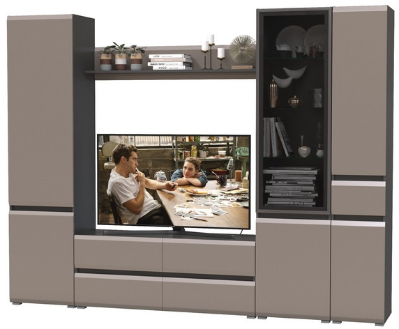 Сидней Комплектация № 055, корпус: антрацит/фасады: МДФ веллюто капучино