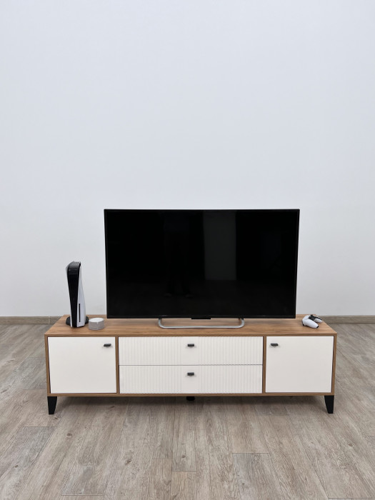 Тумба ТВ Парус-10 дуб крафт золотой/карбон фарфор