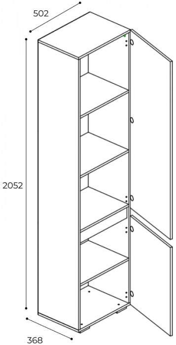 Пенал ПН-01 Мрия, Бетон пайн светлый, графит