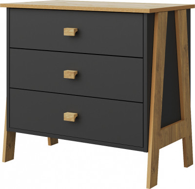 Комод №1 "Скандинавия" - Антрацит/Дуб наварра