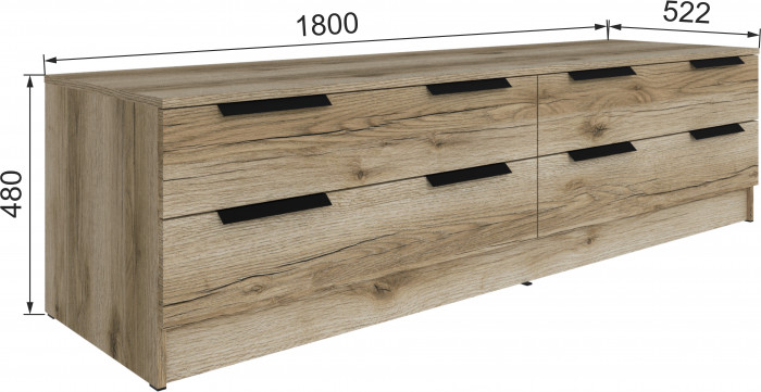 Тумба ТВ Мадрид №1 (1,8), Дуб делано