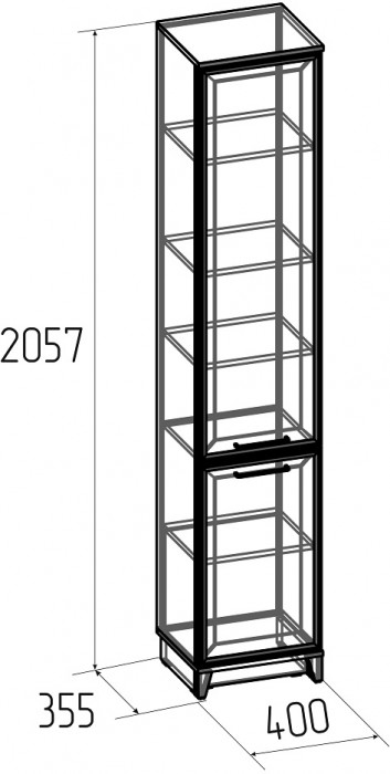 Шкаф-пенал для белья Аурелио 11, антрацит