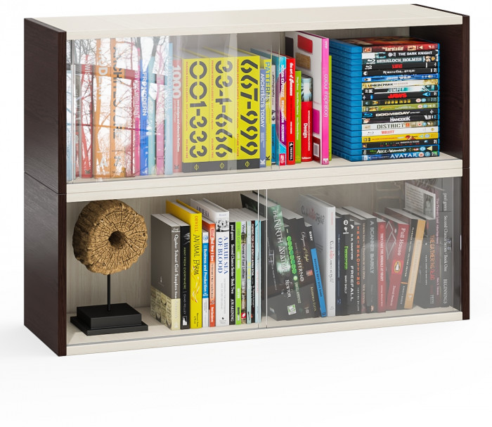 Две полки книжных С-МД-КН01, венге/дуб