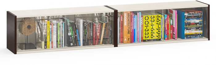 Две полки книжных С-МД-КН01, венге/дуб