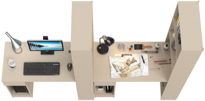 Лайт Шкаф комбинированный 10.01 + 10.01, цвет сатин, ШхГхВ 230,6х58,2х179 см., универсальная сборка(обязательно крепление к стене)