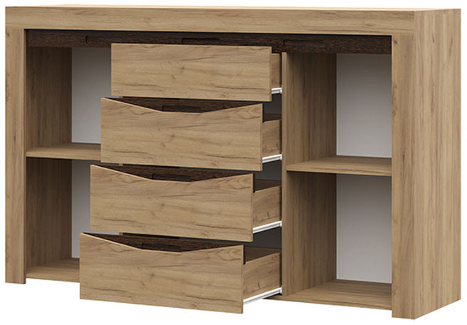 Спальня "Паола" КМ 702 (1600х1005х435 мм) дуб крафт золото