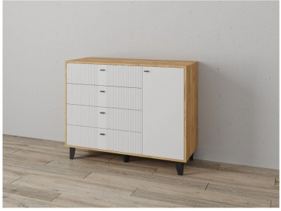 Комод Катрин-13 дуб крафт золотой/карбон фарфор