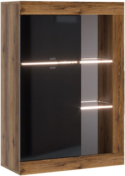 Прага Модульная Гостиная, вариант №4, Дуб Делано/Черный глянец