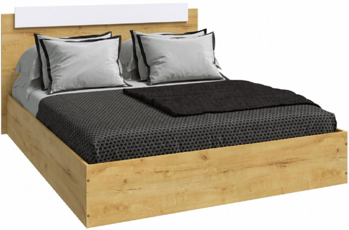 Модульная спальня Эко, композиция 4 (Белый гладкий, Дуб Вотан)