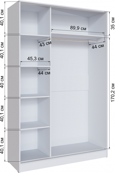 Шкаф-купе Стиль-2 1400, Дуб крафт золотой/Кашемир