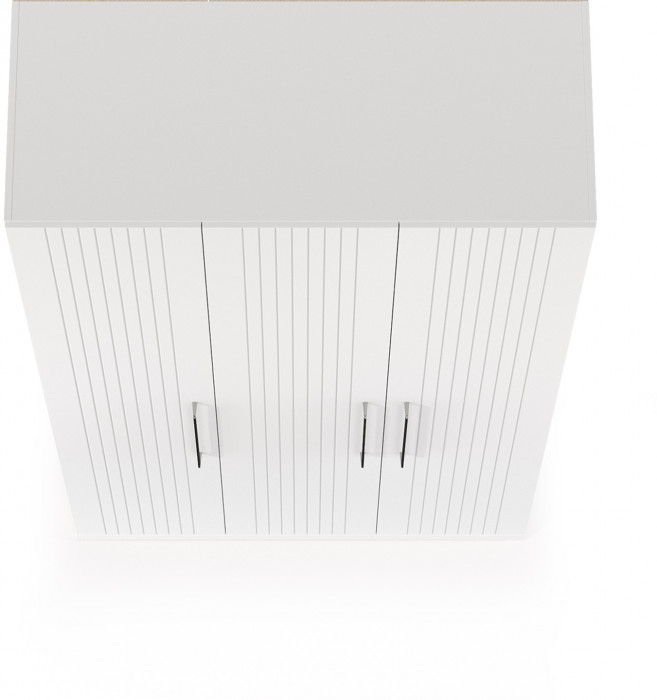 Валенсия Спальня 13.12 Шкаф комбинированный, цвет ЛДСП белый шагрень/МДФ белый шагрень, ШхГхВ 126х54,1х225,3 см., универсальная сборка, зеркало внутри