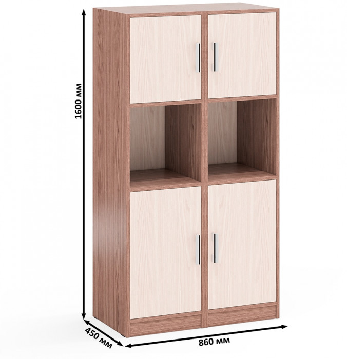 Два Пенала С-МД-СК9П к компьютерному столу С-МД-СК9, цвет ясень шимо светлый/ясень шимо тёмный, ШхГхВ 86х45х160 см., универсальная сборка