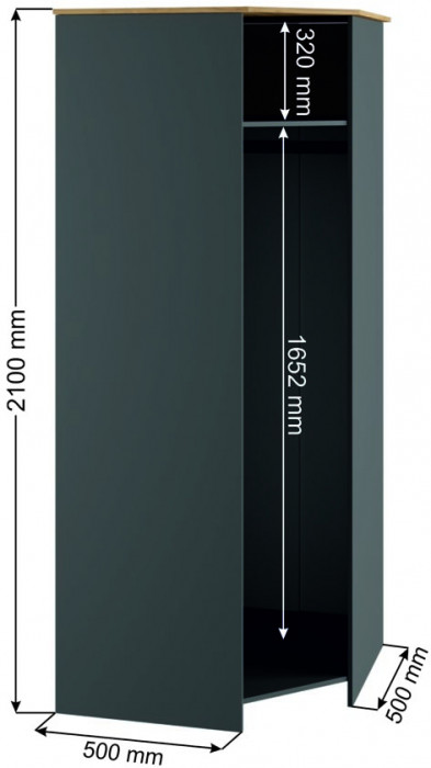 Шкаф угловой Теодора, Графит